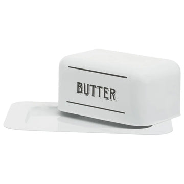 White Metal Butter Dish