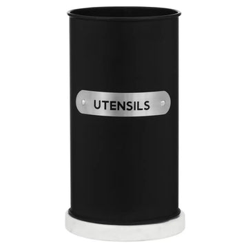 Liberty Black & White Tin Utensil Holder Canister