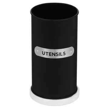 Liberty Black & White Tin Utensil Holder Canister