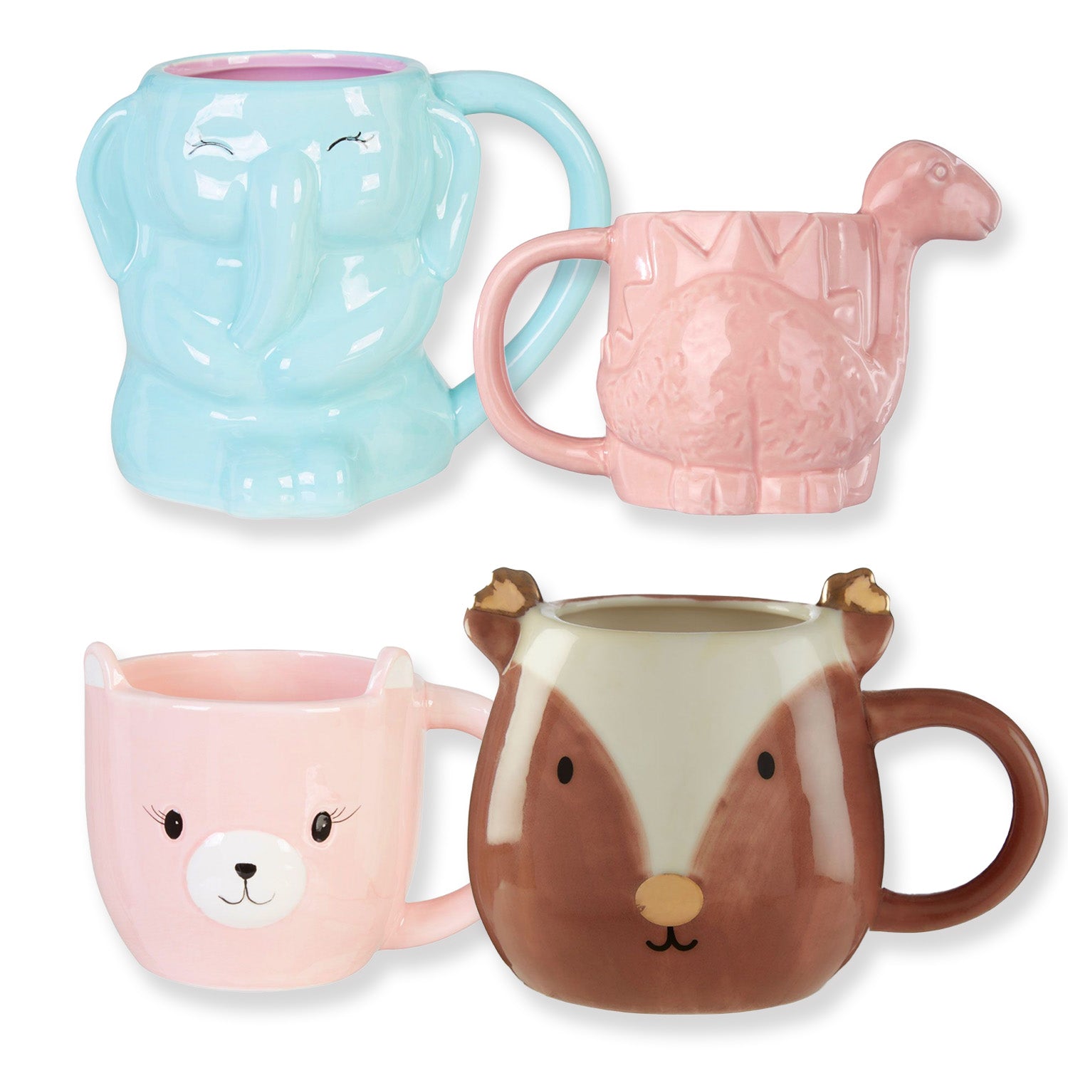 4pcs Gigil Elephant Dinosaur Pink Bear Reindeer  Coffee Mugs