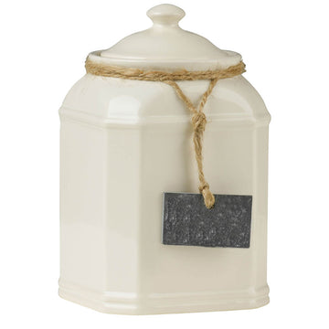 Set Of 2 Cream Dolomite Storage Jar