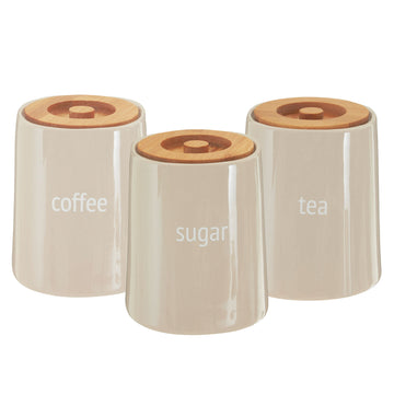 3pc Fletcher Coffee Tea & Sugar Canister Set