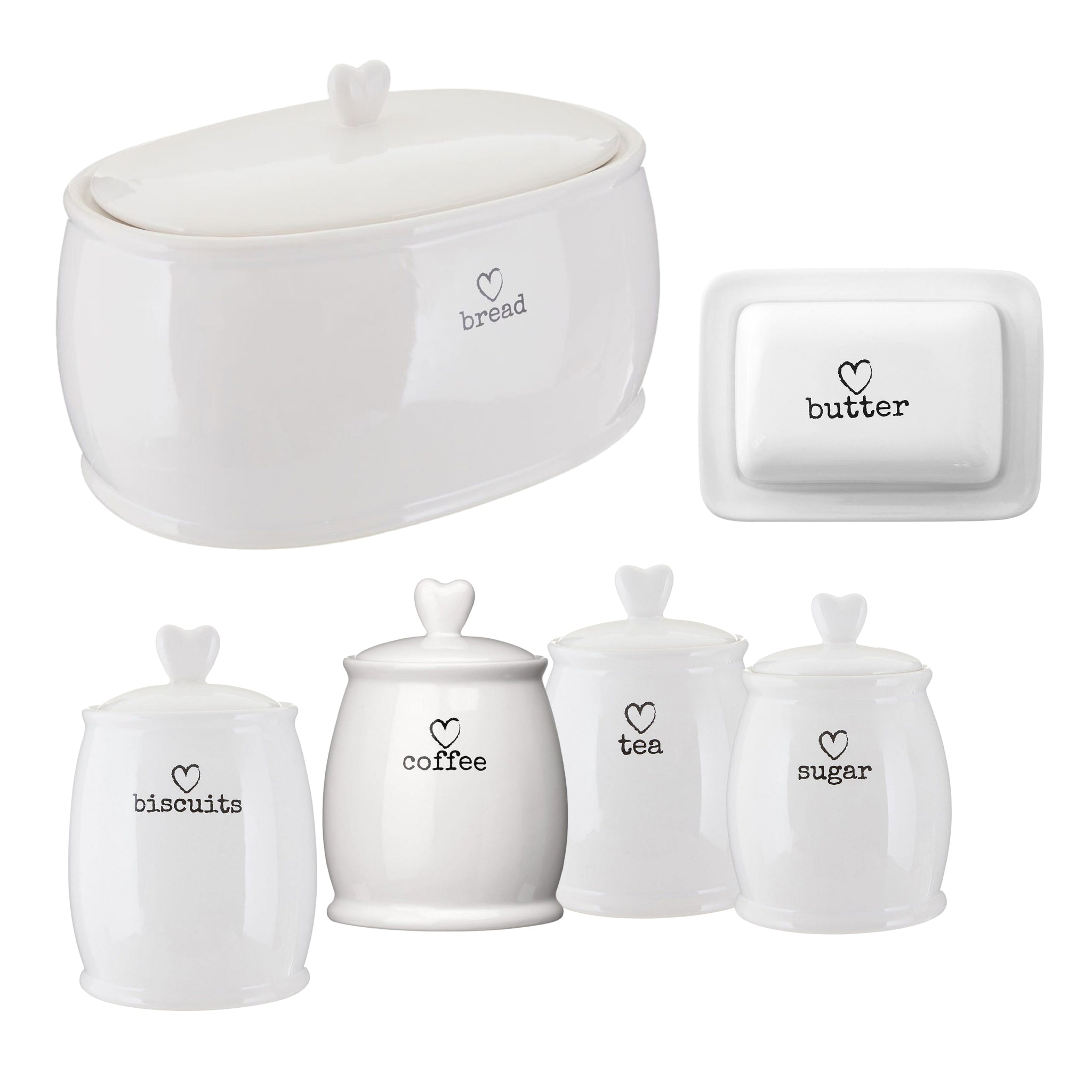 6pcs White Charm  Kitchen Storage Container Set