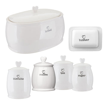 6pcs White Charm  Kitchen Storage Container Set