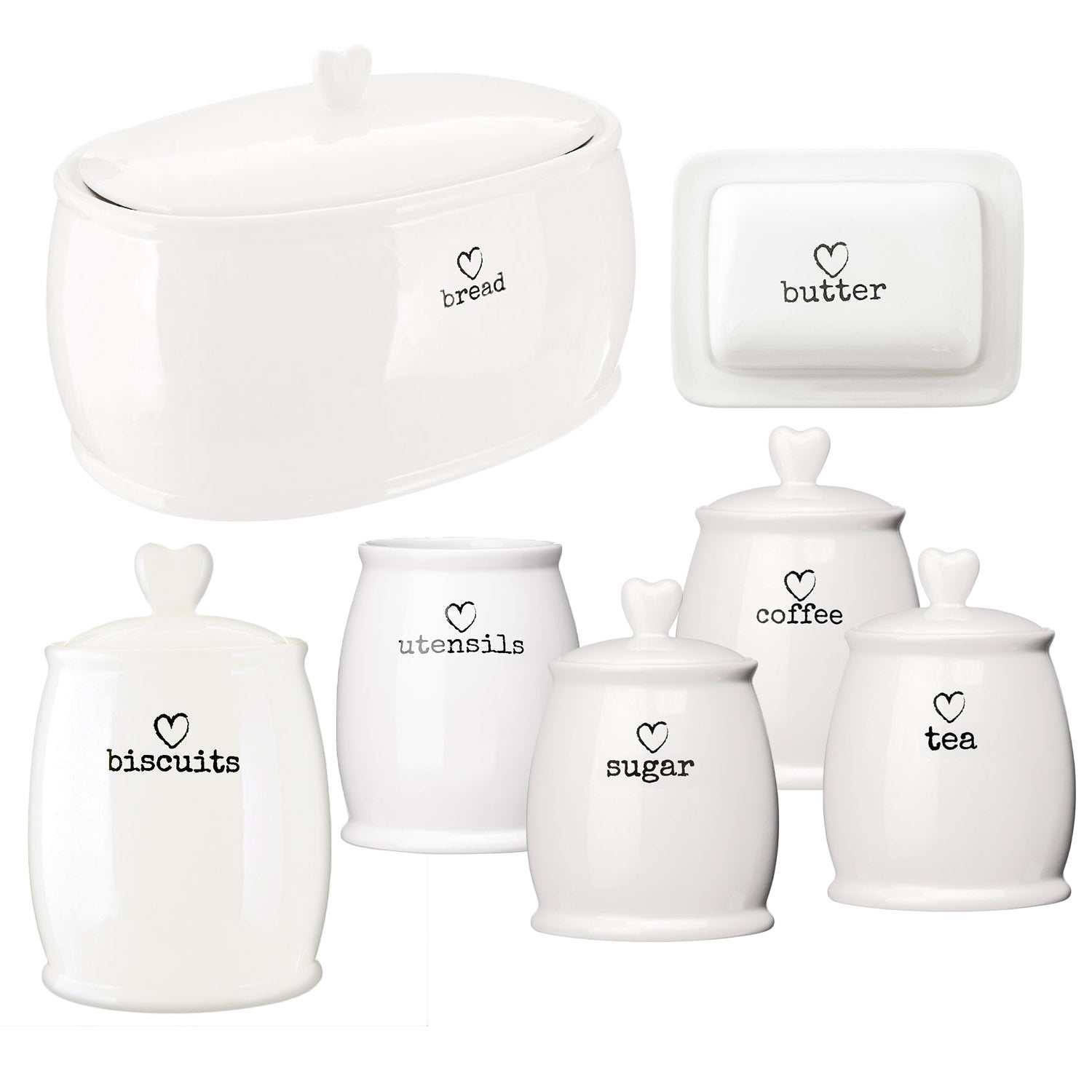 7pcs White Charm  Kitchen Storage Container Set