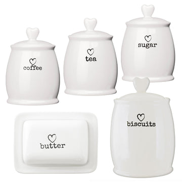 5pcs White Charm  Kitchen Storage Container Set