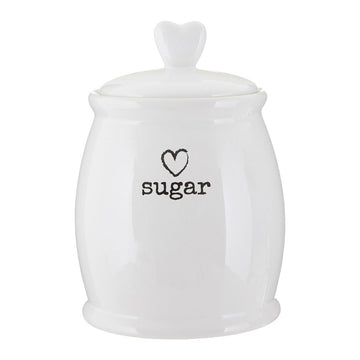 White Dolomite Charm Sugar Canister