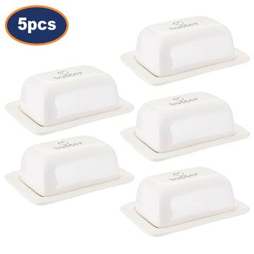 5pcs White Charm Butter Dish