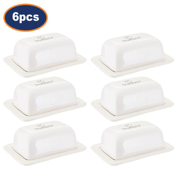 6pcs White Charm Butter Dish