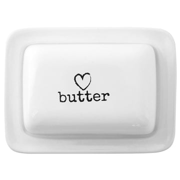 2pcs White Charm Butter Dish