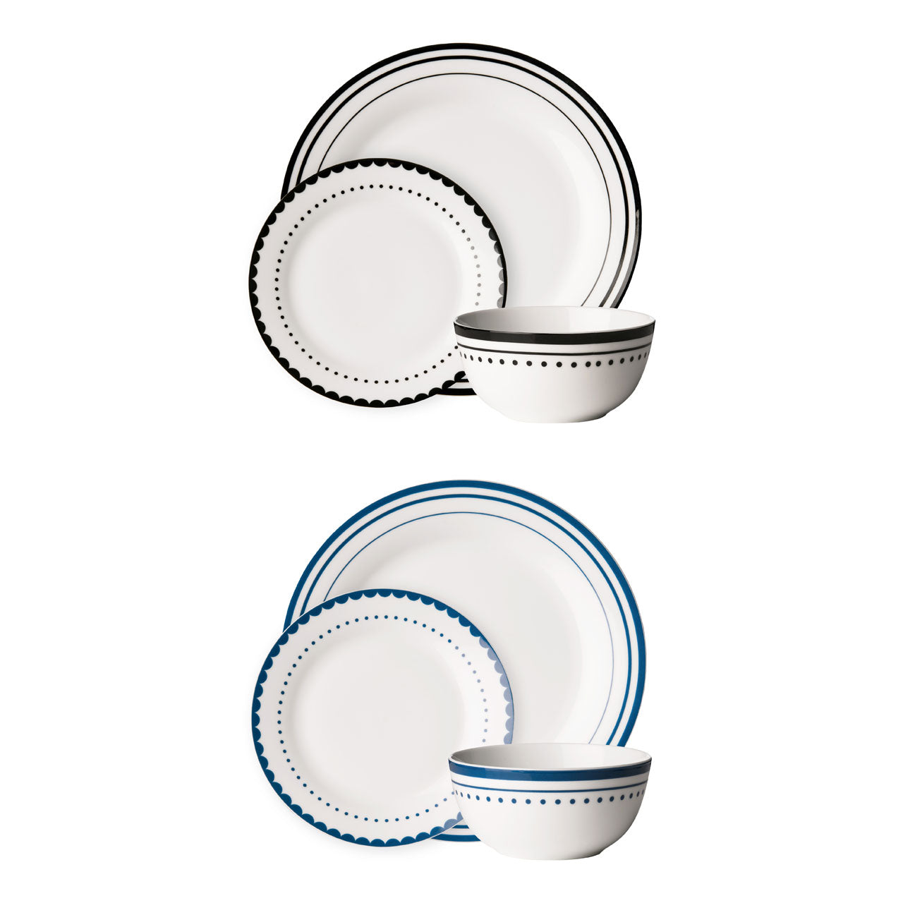 Elvie Saturn 12 Piece Blue Dinner Set