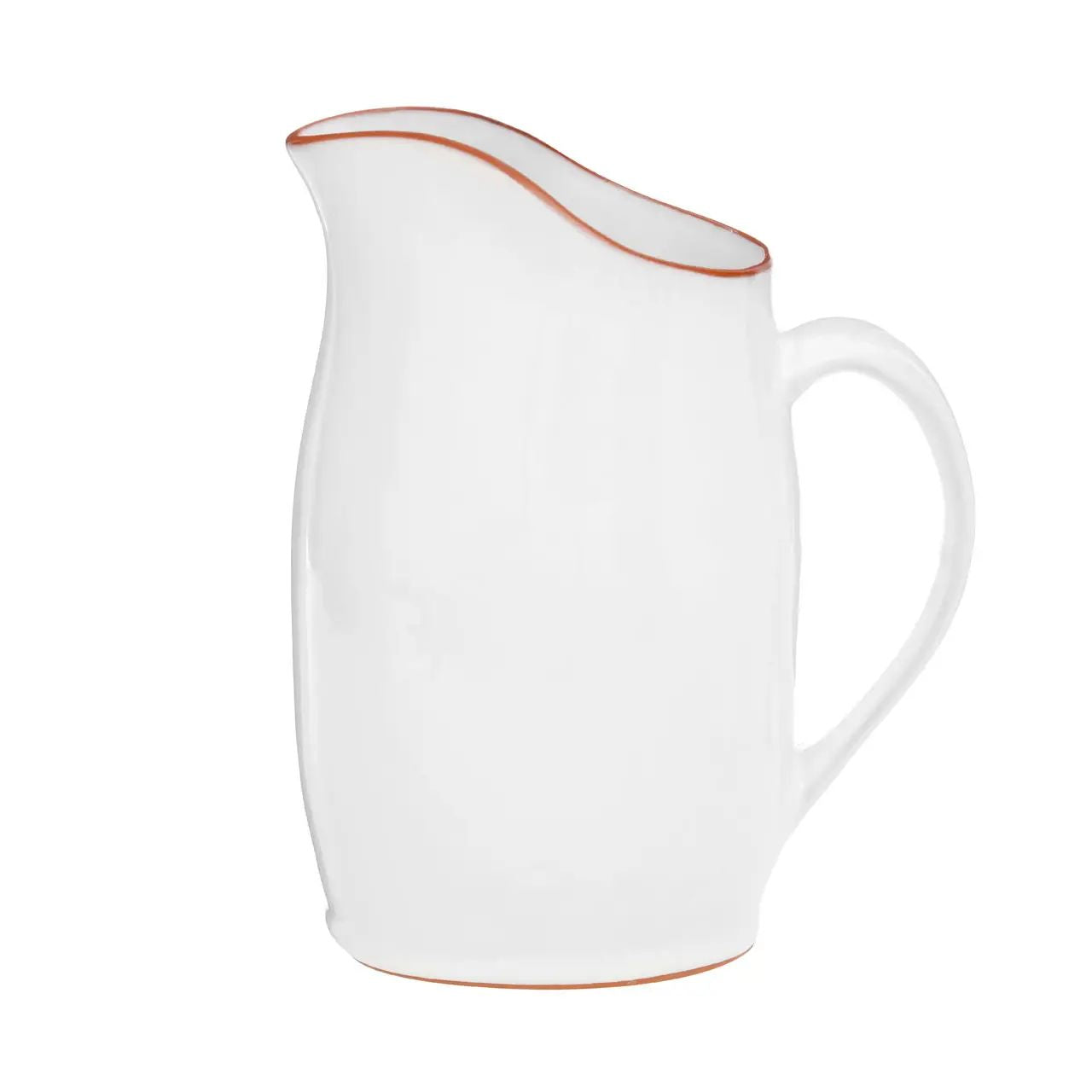 Cassia 2.5L White Glazed Terracotta Pitcher