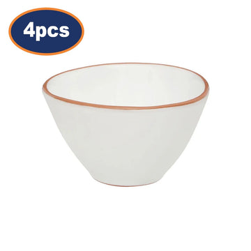 4Pcs Cassia White Glazed Terracotta Bowls