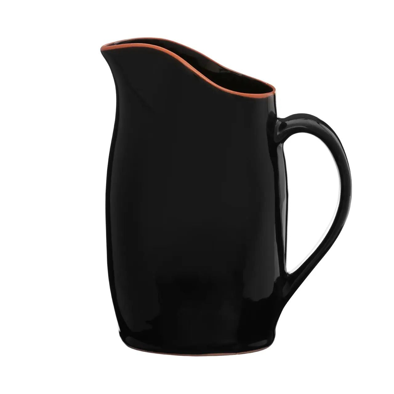 Cassia 2.5L Black Glazed Terracotta Pitcher