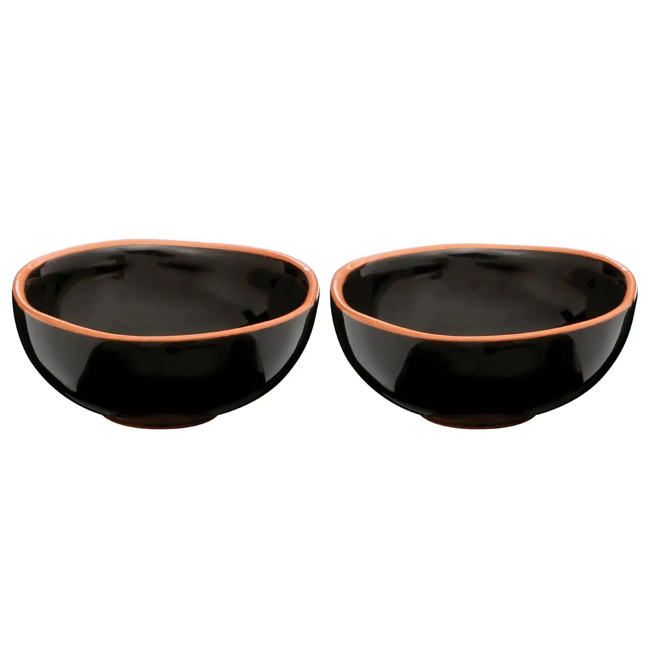 Cassia 2Pc Black Glazed Terracotta Mini Bowls