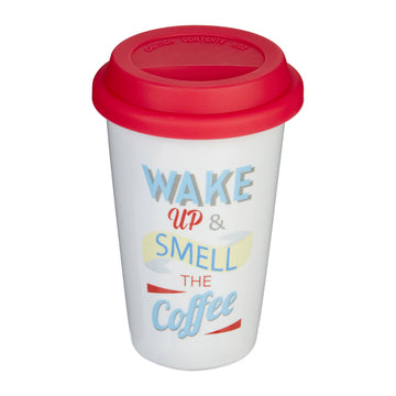 Set Of 2 330ml Wake Up Travel Mug