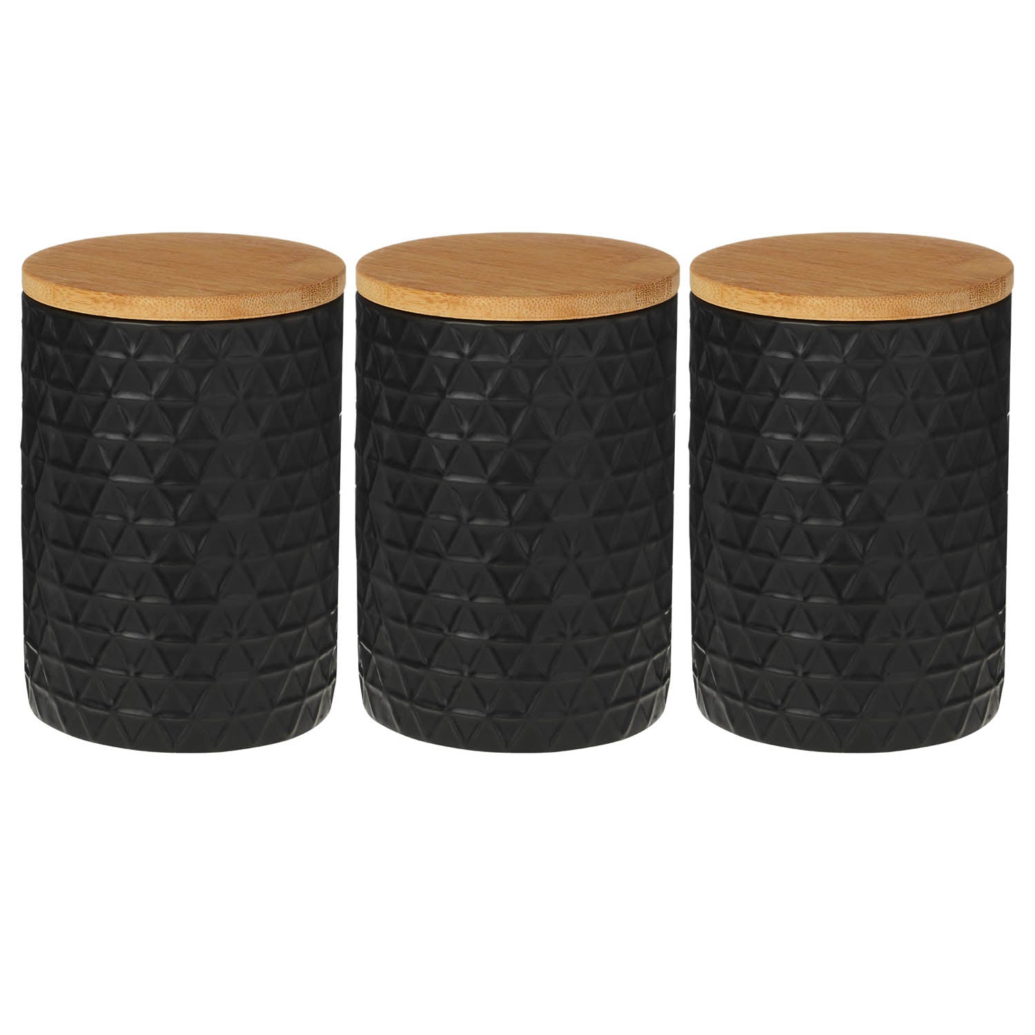 Set Of 3 Tea Coffee Sugar Biscuits Canisters