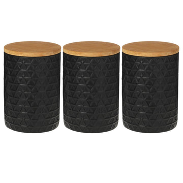 Set Of 3 Tea Coffee Sugar Biscuits Canisters