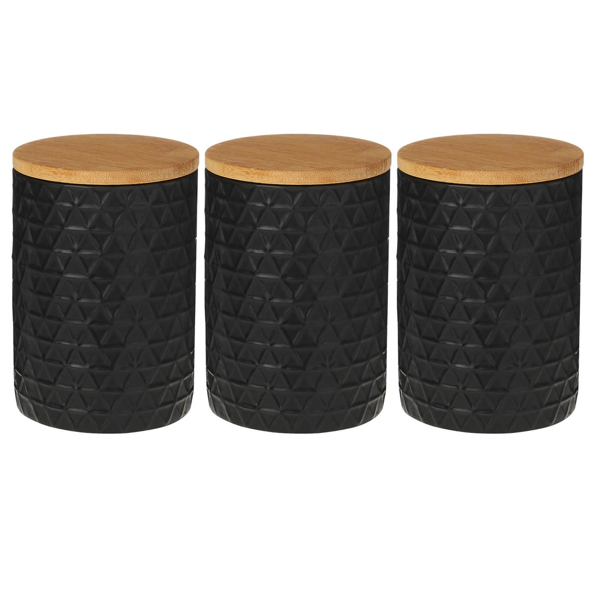 Set Of 3 Tea Coffee Sugar Biscuits Canisters