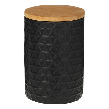 Geometrical Matt Black Dolomite Canister