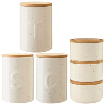 Fenwick Set of 6 780ml Dolomite Tea Sugar Coffee Canister