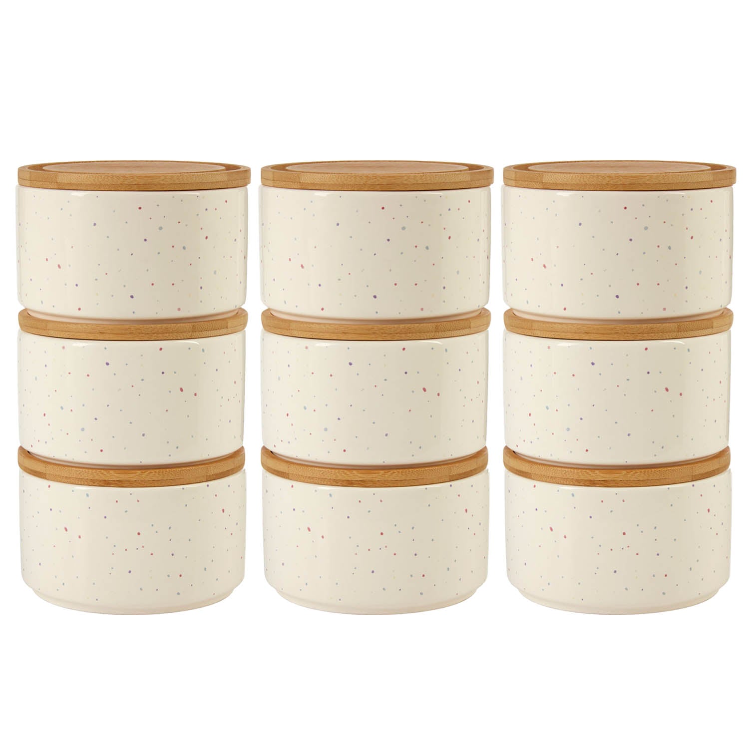 9pcs Fenwick 420ml Dolomite Stackable Canisters