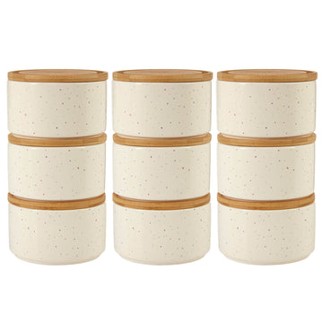 9pcs Fenwick 420ml Dolomite Stackable Canisters