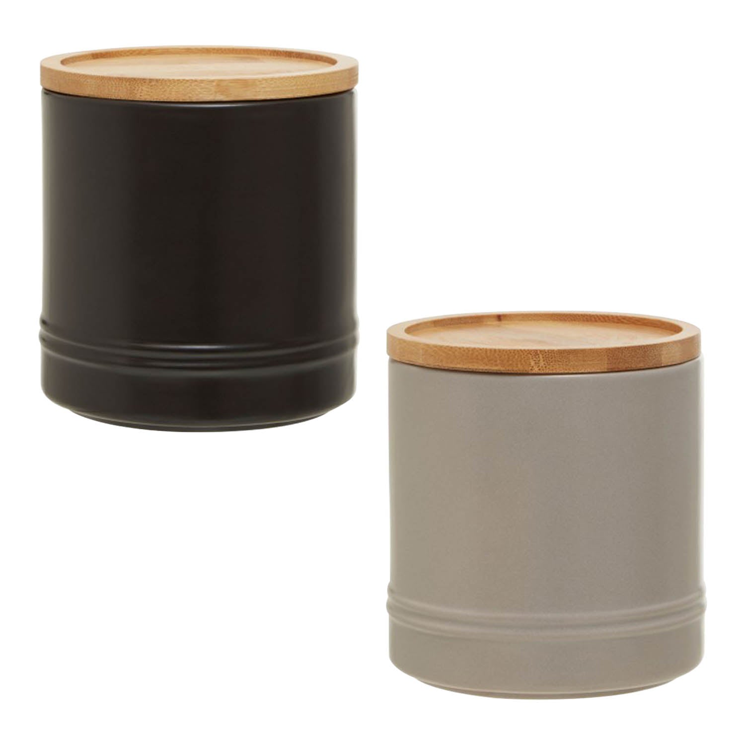 Pack of 2 Fenwick 720ml Stoneware Kitchen Food Jars Canisters