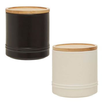 Pack of 2 Fenwick 720ml Stoneware Kitchen Food Jars Canisters