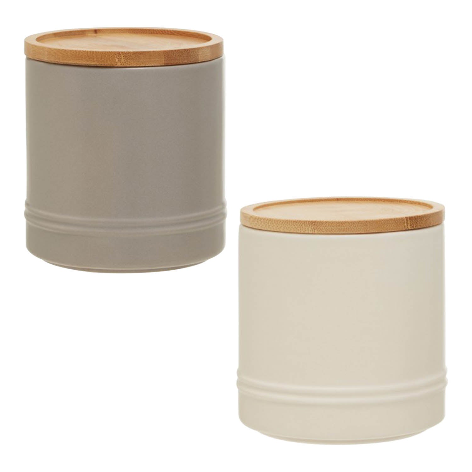 Pack of 2 Fenwick 720ml Stoneware Kitchen Food Jars Canisters