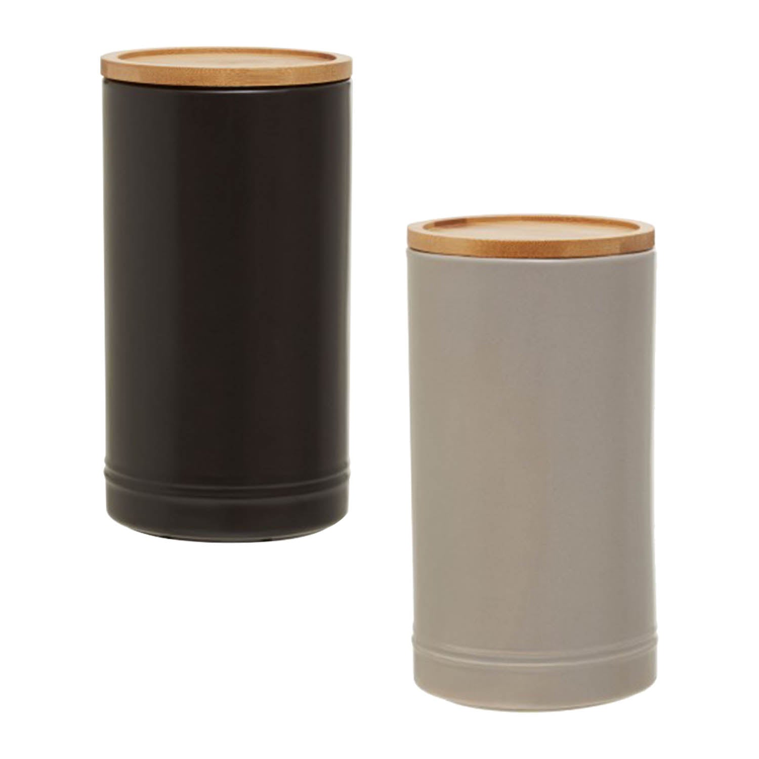 Pack of 2 1450ml Stoneware Kitchen Storage Jars Canisters