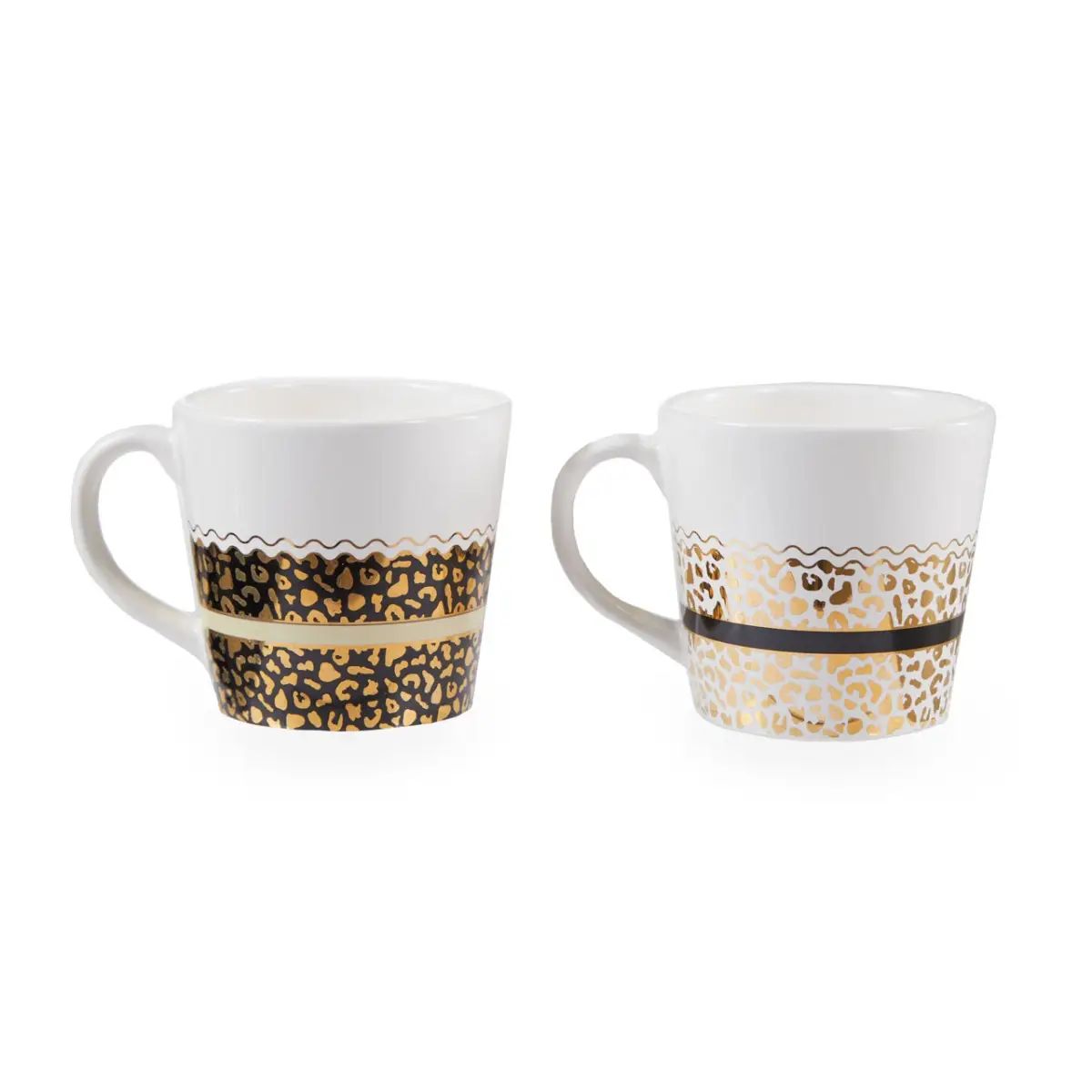 Leopard Design 2Pc Stoneware Mugs