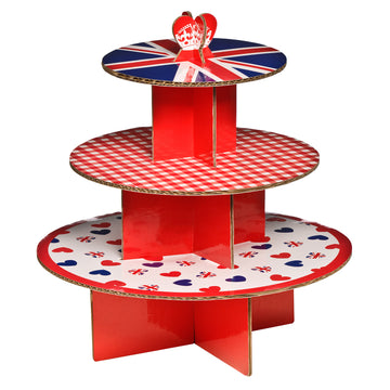 Premier Housewares 3 Tier I Love UK Cake Muffin Cupcake Stand