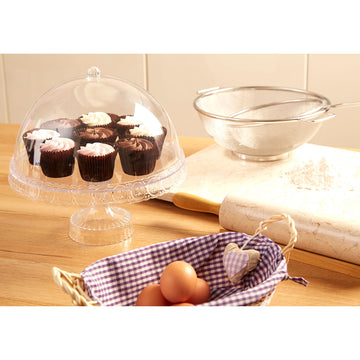 Clear Acrylic Cake Stand With Dome Lid Cover