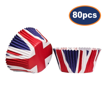 80PCS Union Jack Large Cupcake Greaseproof Cups