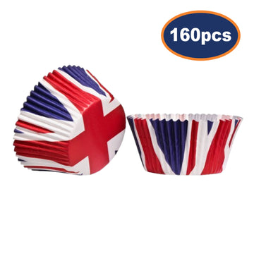 160PCS Union Jack Large Cupcake Greaseproof Cups