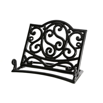 Black Cast Iron Kitchen Cookbook Rest