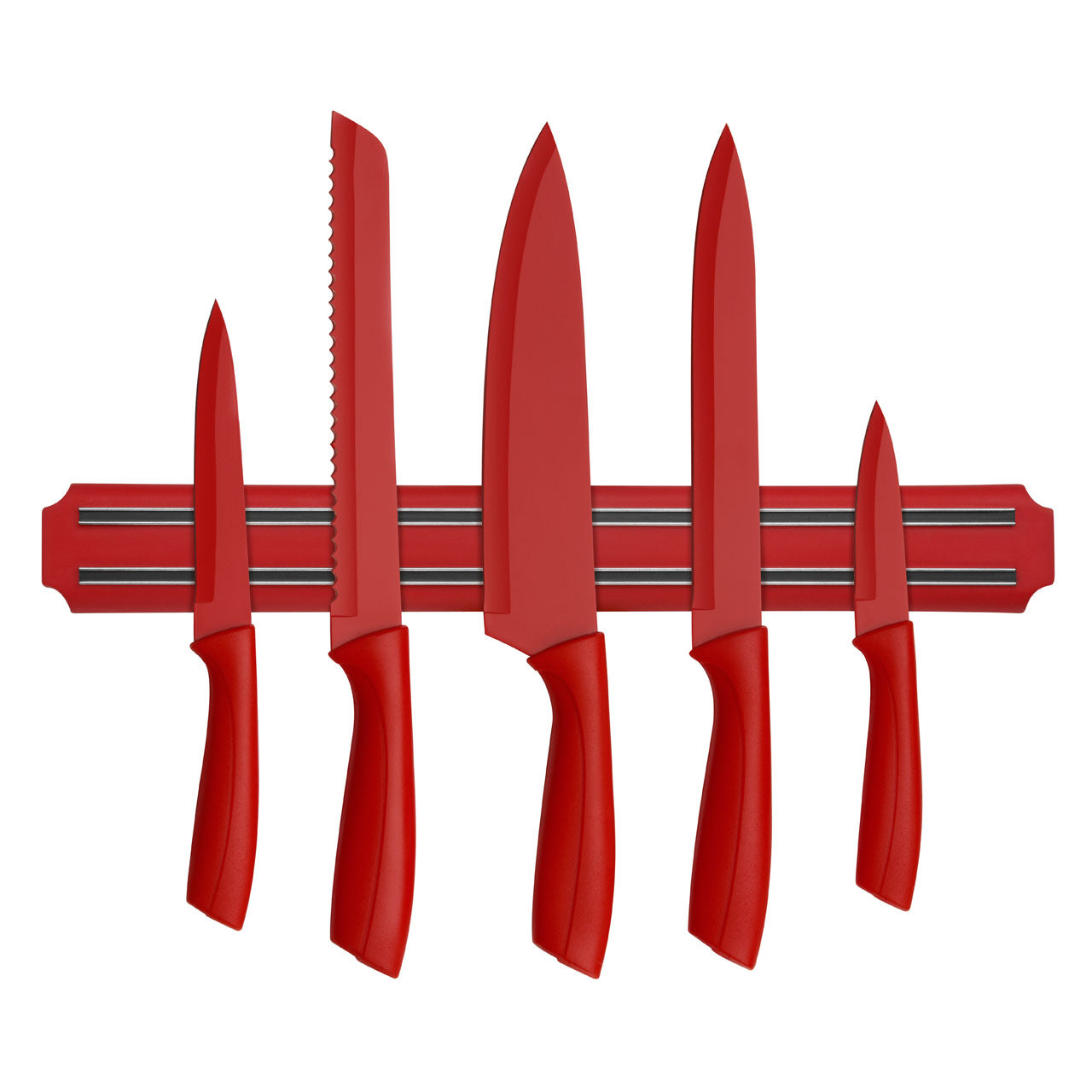 Red Plastic Magnetic Stainless Steel Knife Holder