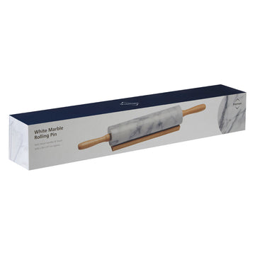 White Marble 46Cm Kitchen Roll With Wood Handles