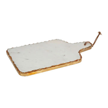 Regala White Marble & Gold Foil Serving Paddle Board