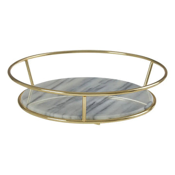 Seraphine White Marble & Brass Finish Fruit Basket