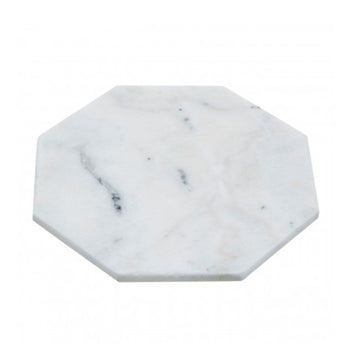 White Finish Octagonal Marble Trivet