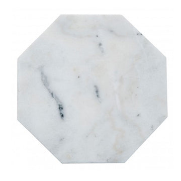 White Finish Octagonal Marble Trivet