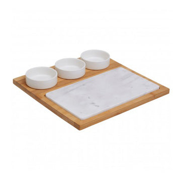 Marenzo 5 Piece White Marble & Ceramic Serving Board