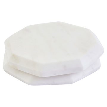 White Marble Coasters Set of 4