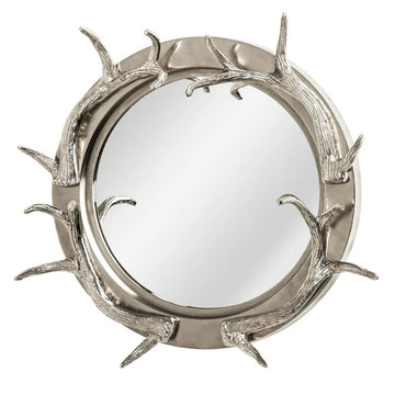 Buck Antler Nickel Finish Wall Mirror