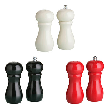 11Cm H Salt Shaker And Pepper Mill Set Black Hi Gloss