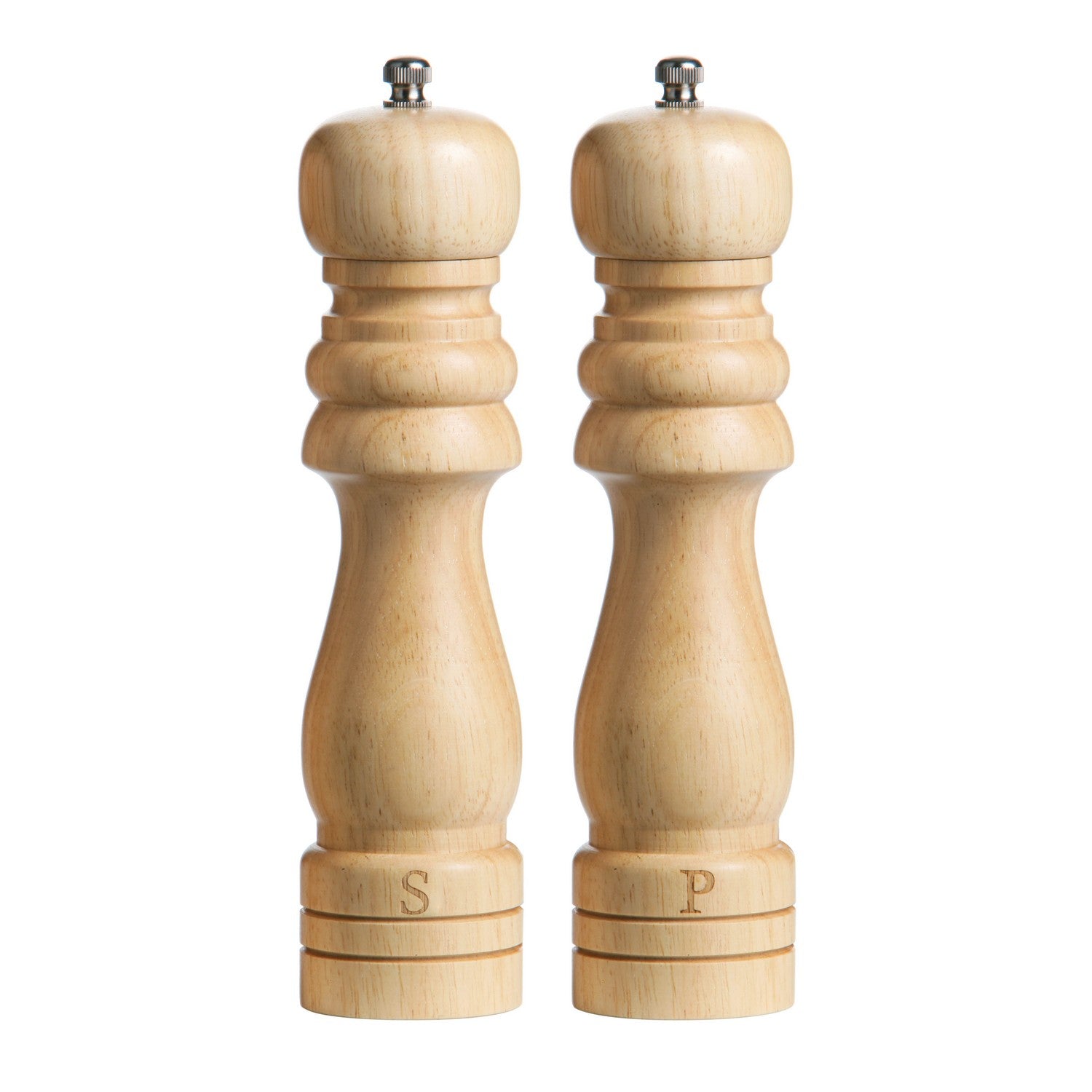 Brown Rubberwood  Salt & Pepper Manual Mill