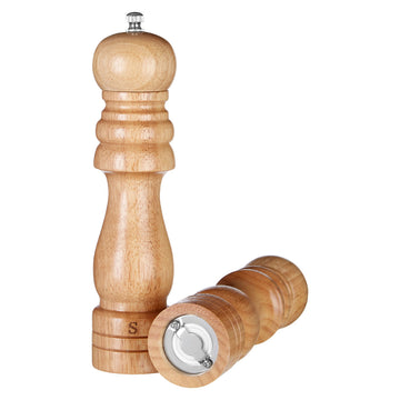 Brown Rubberwood  Salt & Pepper Manual Mill