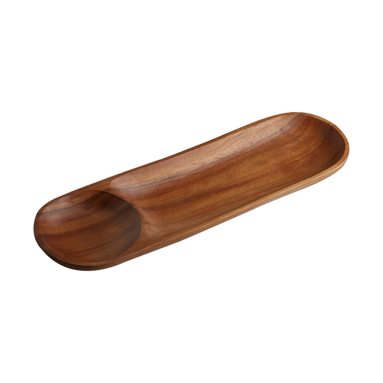 Koro Acacia Wood Oval Chip & Dip Tray